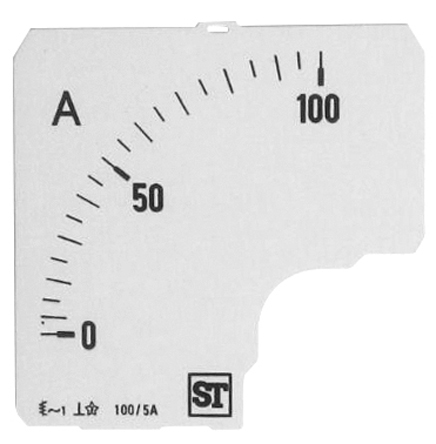 Sifam Tinsley Meter Scale For Use With  72 x 72 Analogue Panel Ammeter
