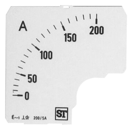 Sifam Tinsley Meter Scale For Use With  72 x 72 Analogue Panel Ammeter