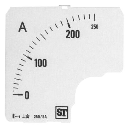Sifam Tinsley Meter Scale For Use With  72 x 72 Analogue Panel Ammeter