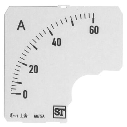 Sifam Tinsley Meter Scale For Use With  72 x 72 Analogue Panel Ammeter