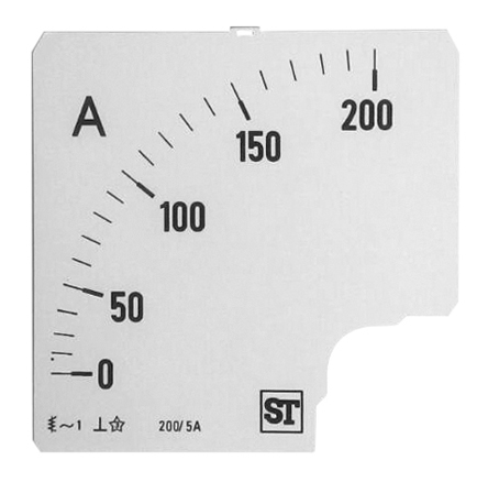 Sifam Tinsley Meter Scale For Use With  96 x 96 Analogue Panel Ammeter