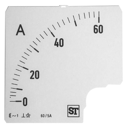 Sifam Tinsley Meter Scale For Use With  96 x 96 Analogue Panel Ammeter