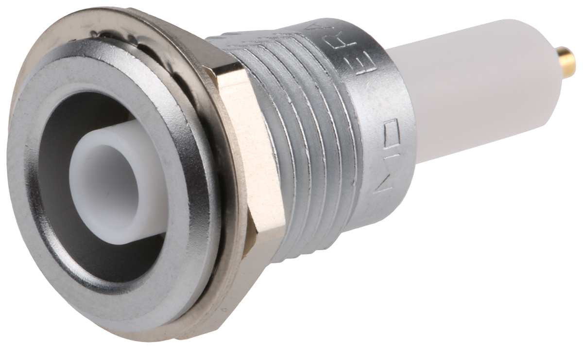 LEMO 1S Series Panel Mount Female Circular Coaxial, Straight Body Solder