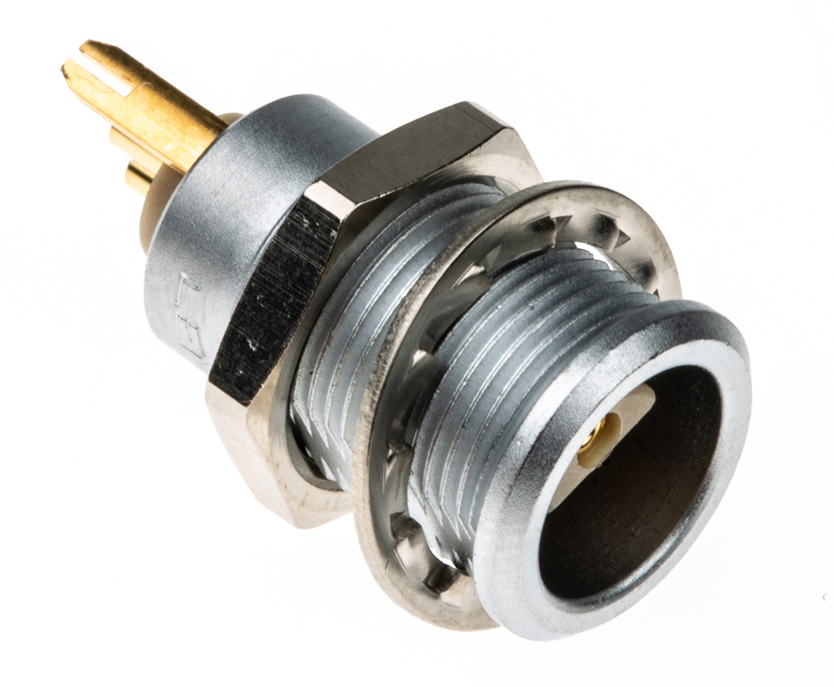 LEMO Circular Connector, 2 Contacts, Panel Mount, 10 mm Connector, Socket, Female, IP50, 0S Series