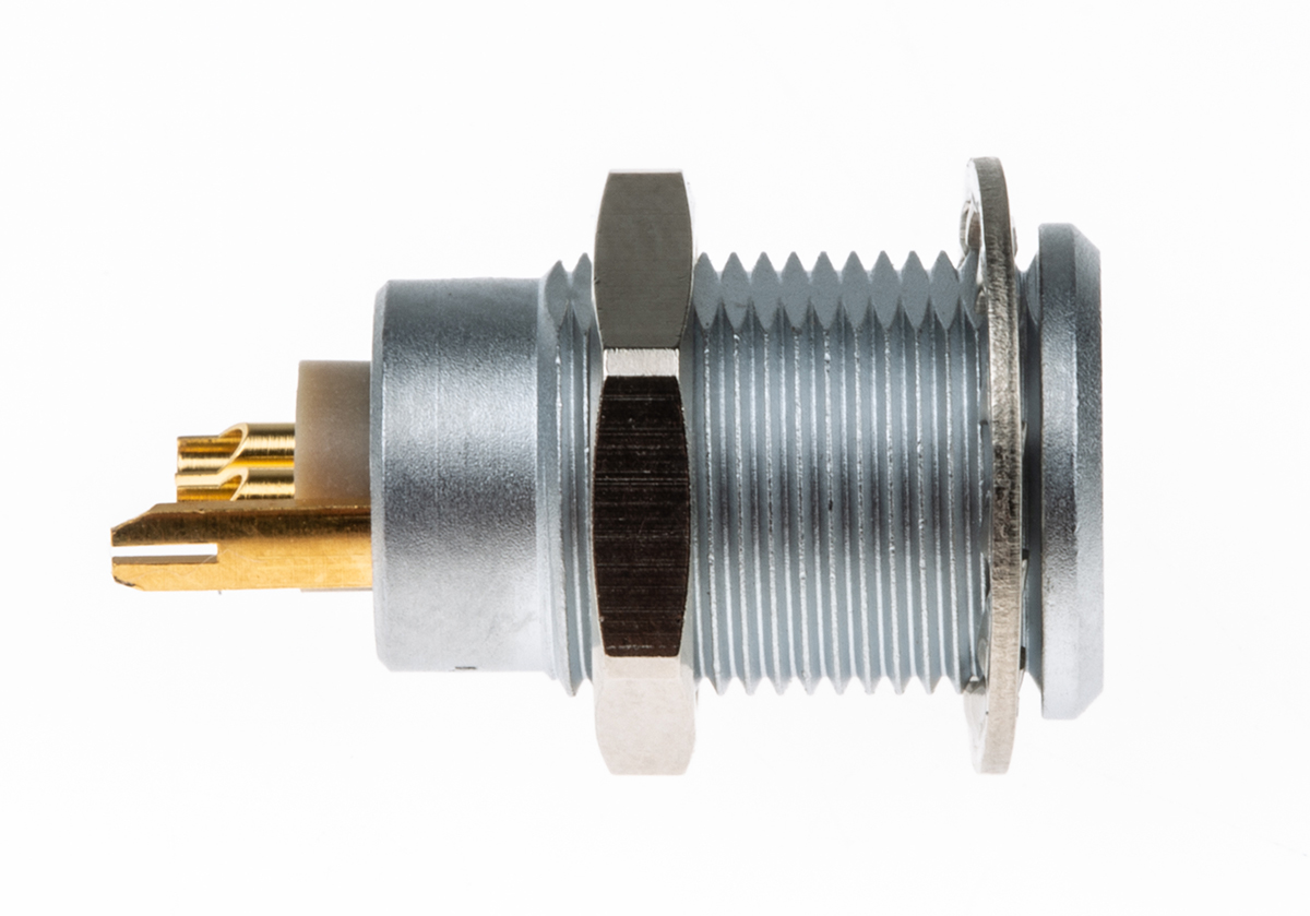 ern0s302cll LEMO Circular Connector, 2 Contacts, Panel Mount, 10 mm Connector, Socket, Female, IP50, 0S Series