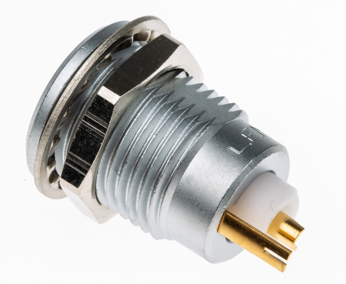 ern1s250ctl LEMO, 1S 1 Pole Straight DIN Socket, 12A, 4200V IP50, Panel Mount Female