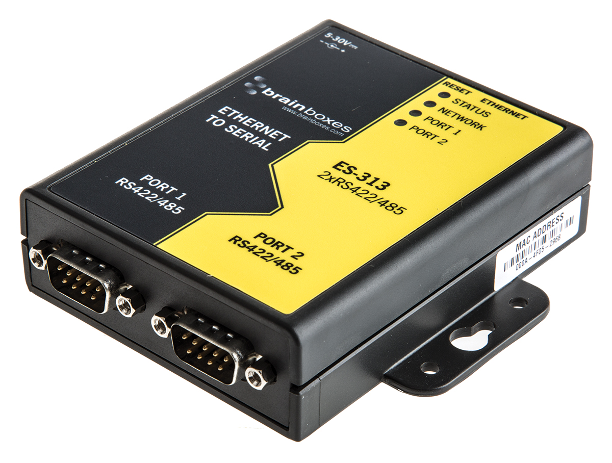 Brainboxes Adapter Serial Device Server 2, 1 Mbps Baud Rate