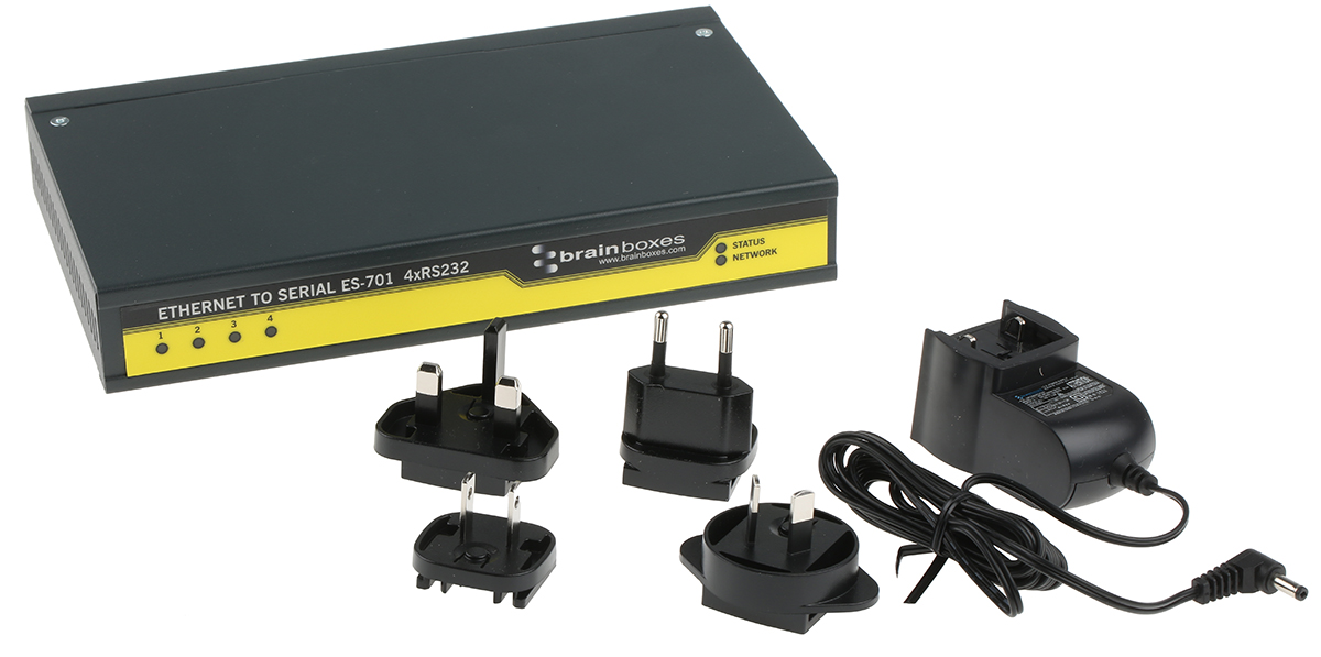 es-701 Brainboxes Serial Device Server 4, 1 Mbps Baud Rate