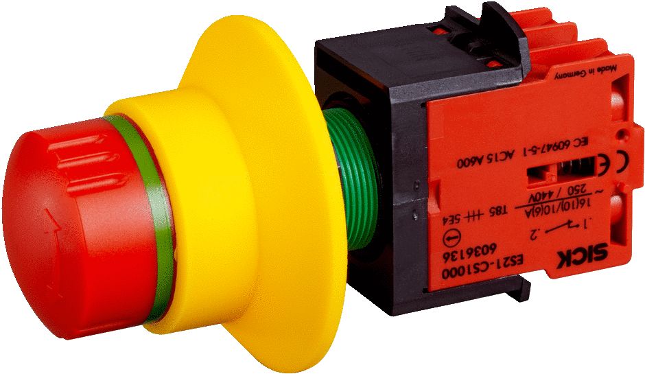 SICK ES21 Series Emergency Stop Push Button, Panel Mount, 2 NC, IP65