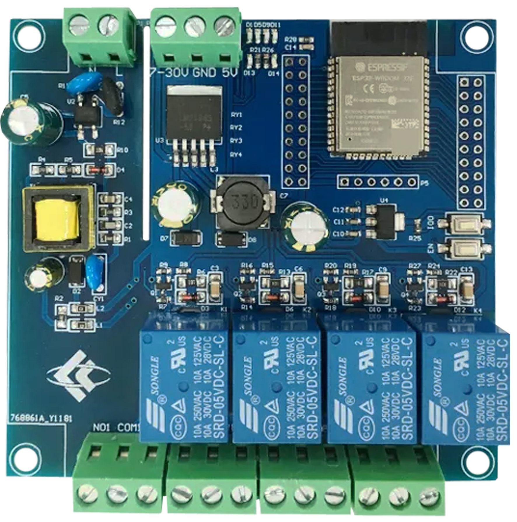 Seeit ESP32-RELAY04 Relay Control Card WiFi, Bluetooth Module for Raspberry Pi, Arduino 160 MHz ESP32-RELAY04