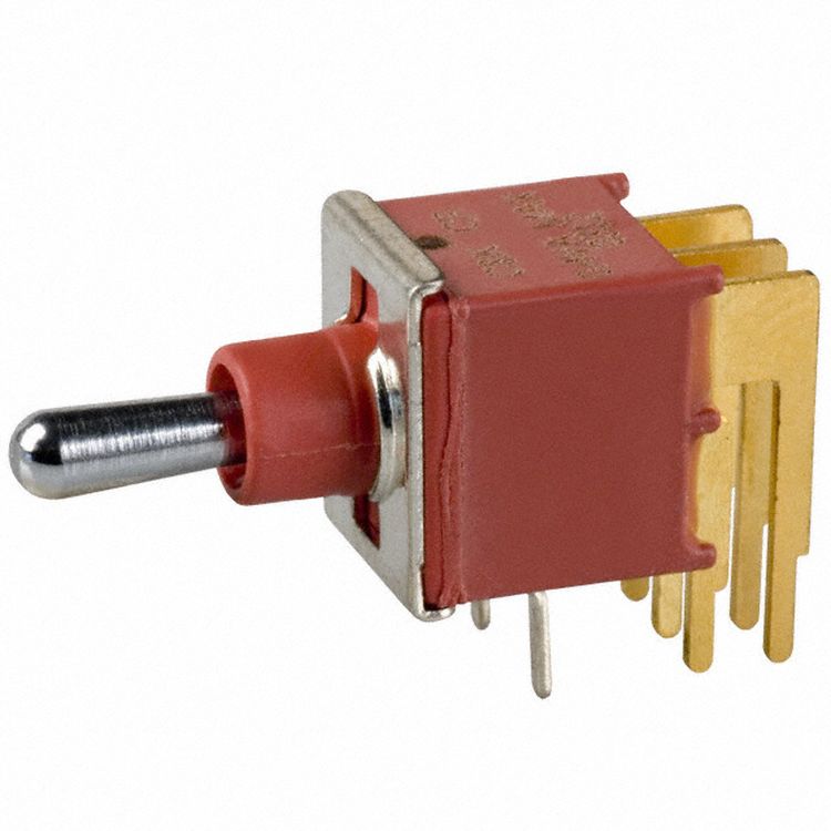C & K Toggle Switch, Through Hole Mount, On-Off-On, DPDT, Through Hole Terminal, 20 V, 20 V