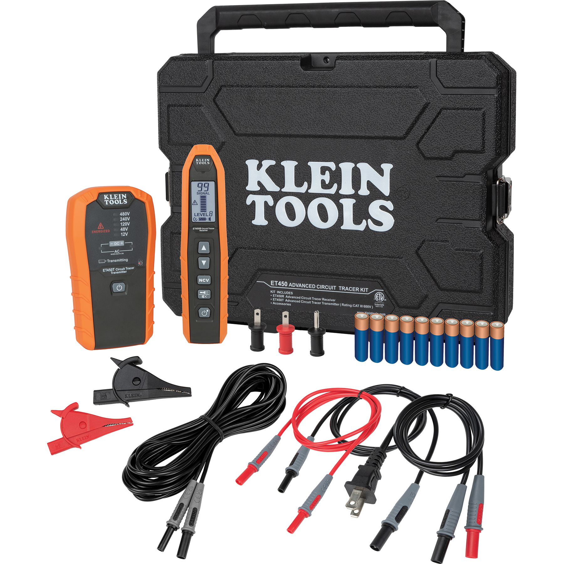 Klein Tools ET450 Cable Tracer Kit Cable Tracer, Maximum Safe Working Voltage 240 V Battery LCD