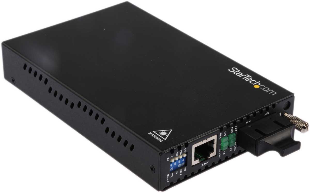 StarTech.com SC, RJ45 Media Converter, Single Mode, 100Mbps, Full Duplex, Half Duplex 30 km