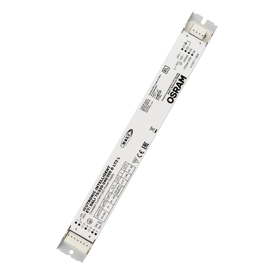 Osram LED Driver, 240V Output, 75 W Output, 500mA DALI