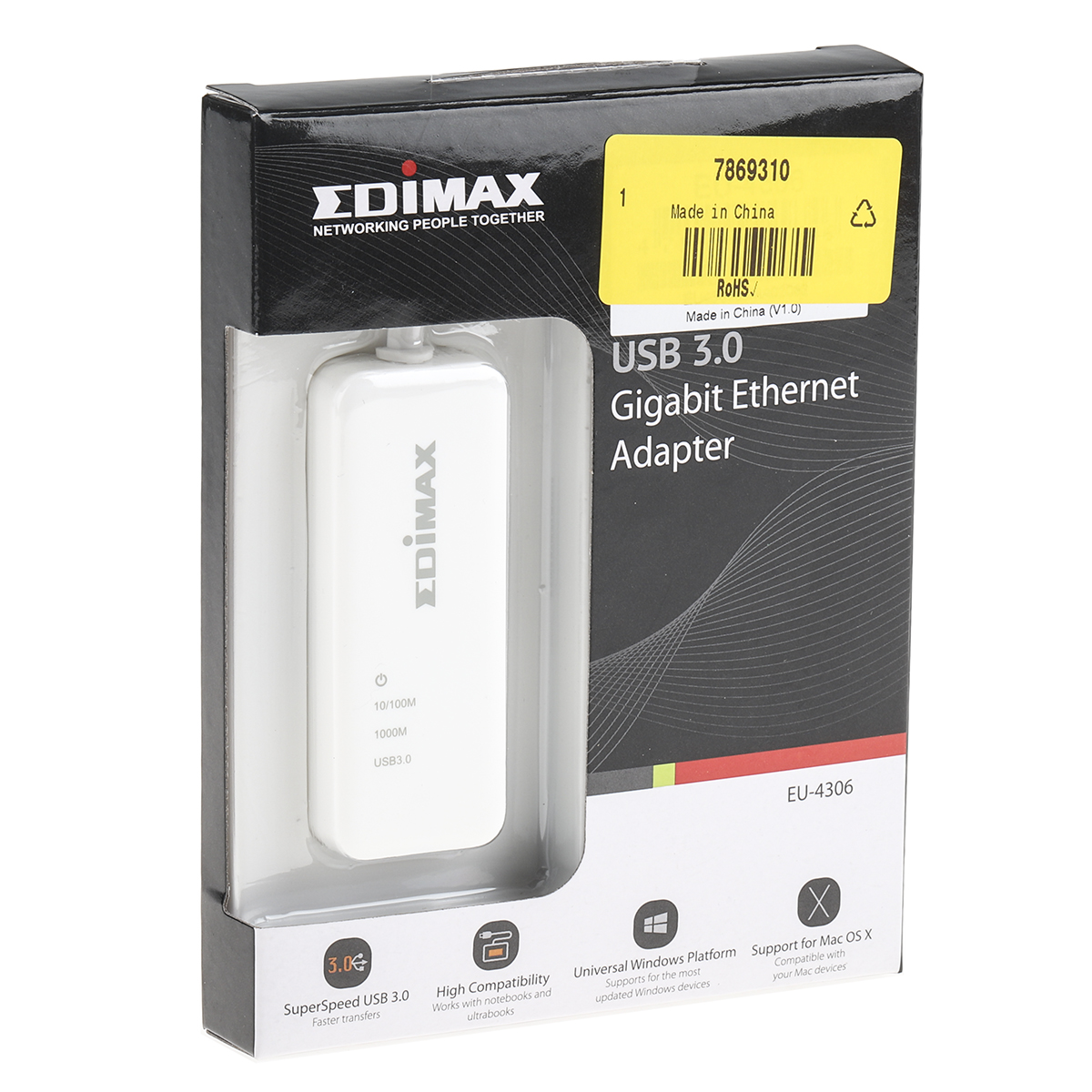 eu-4306v2 Edimax USB Network Adapter USB 3.2 White