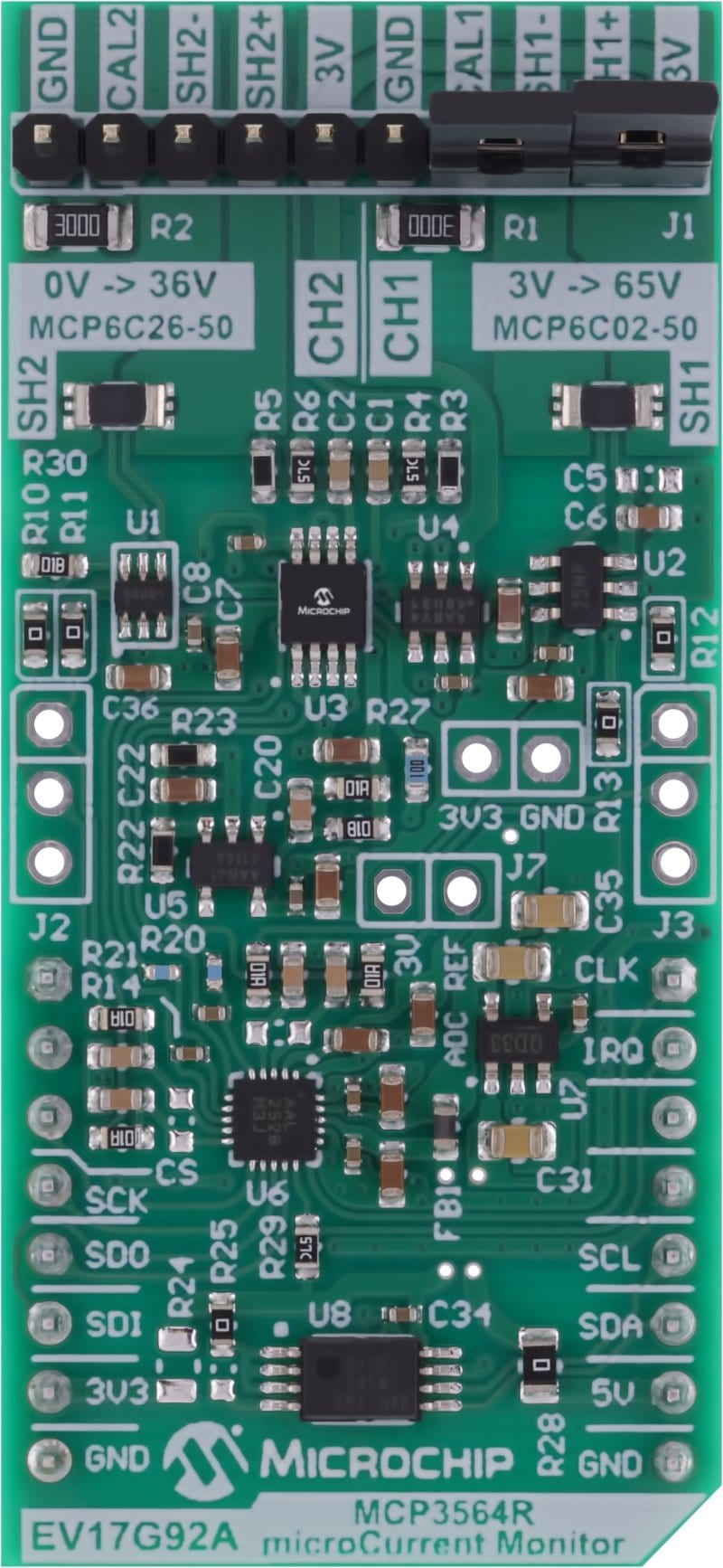 Microchip Evaluation Board Analogue to Digital Converter Evaluation Board EV17G92A