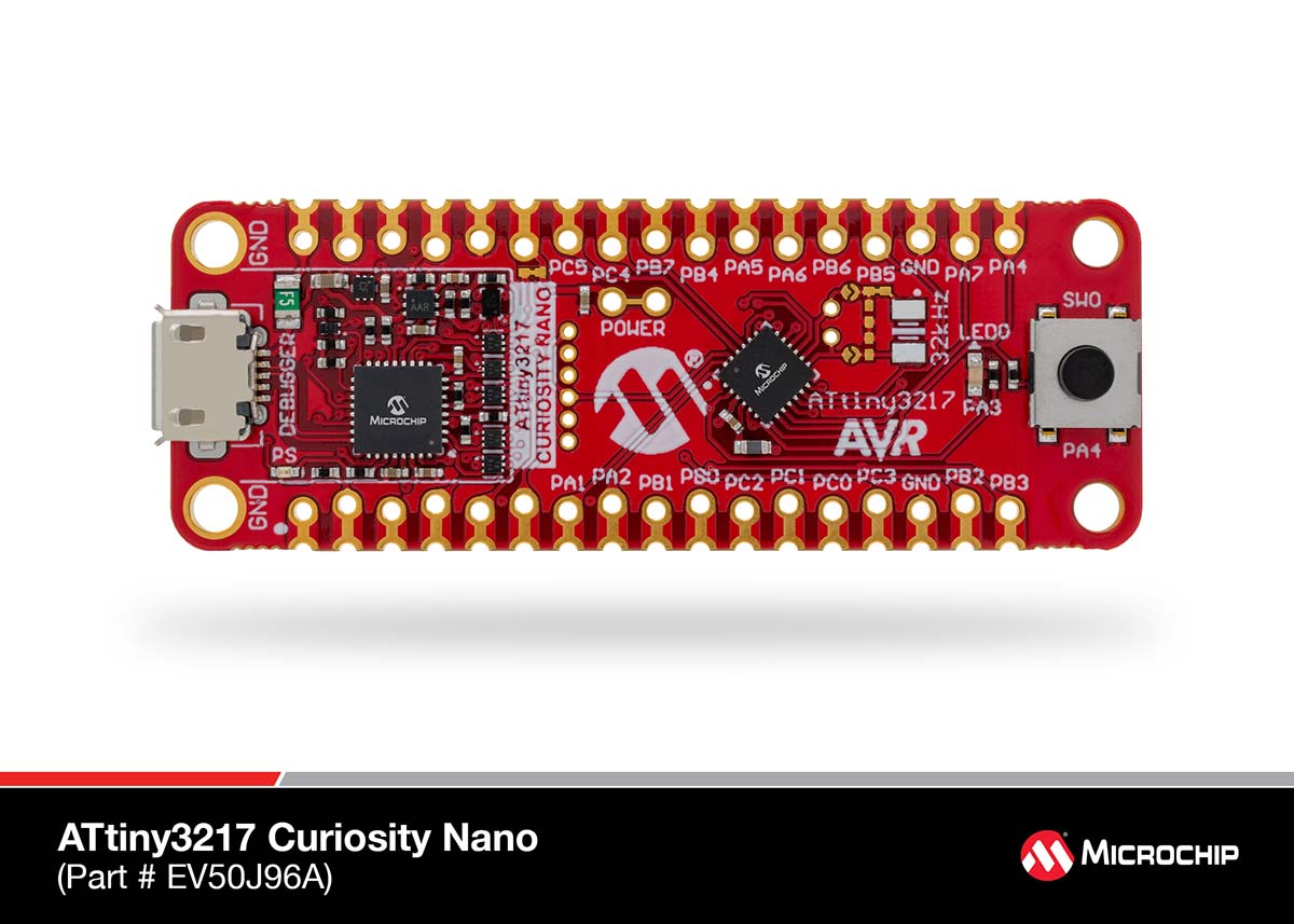 ev50j96a Microchip ATtiny3217 Curiosity Nano Evaluation Kit MCU Microcontroller Board EV50J96A