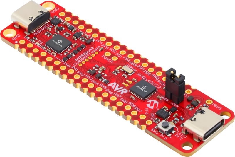 Microchip AVR64DU32 Curiosity Nano PCB Assembly Evaluation Board EV59F82A