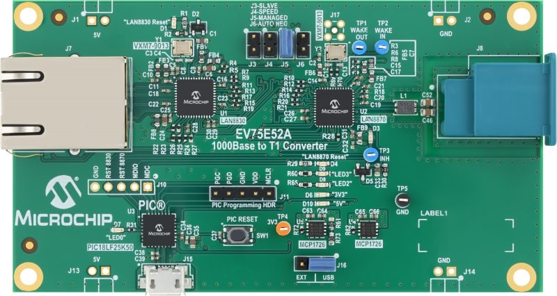 Microchip Media Converter LAN8870 Ethernet Converter Module for LAN8870 EV75E52A