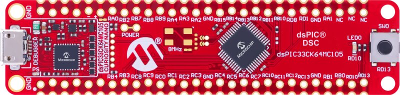 Microchip dsPIC33CK64MC105 Curiosity Nano Evaluation Kit Evaluation Kit Evaluation Kit EV88G73A
