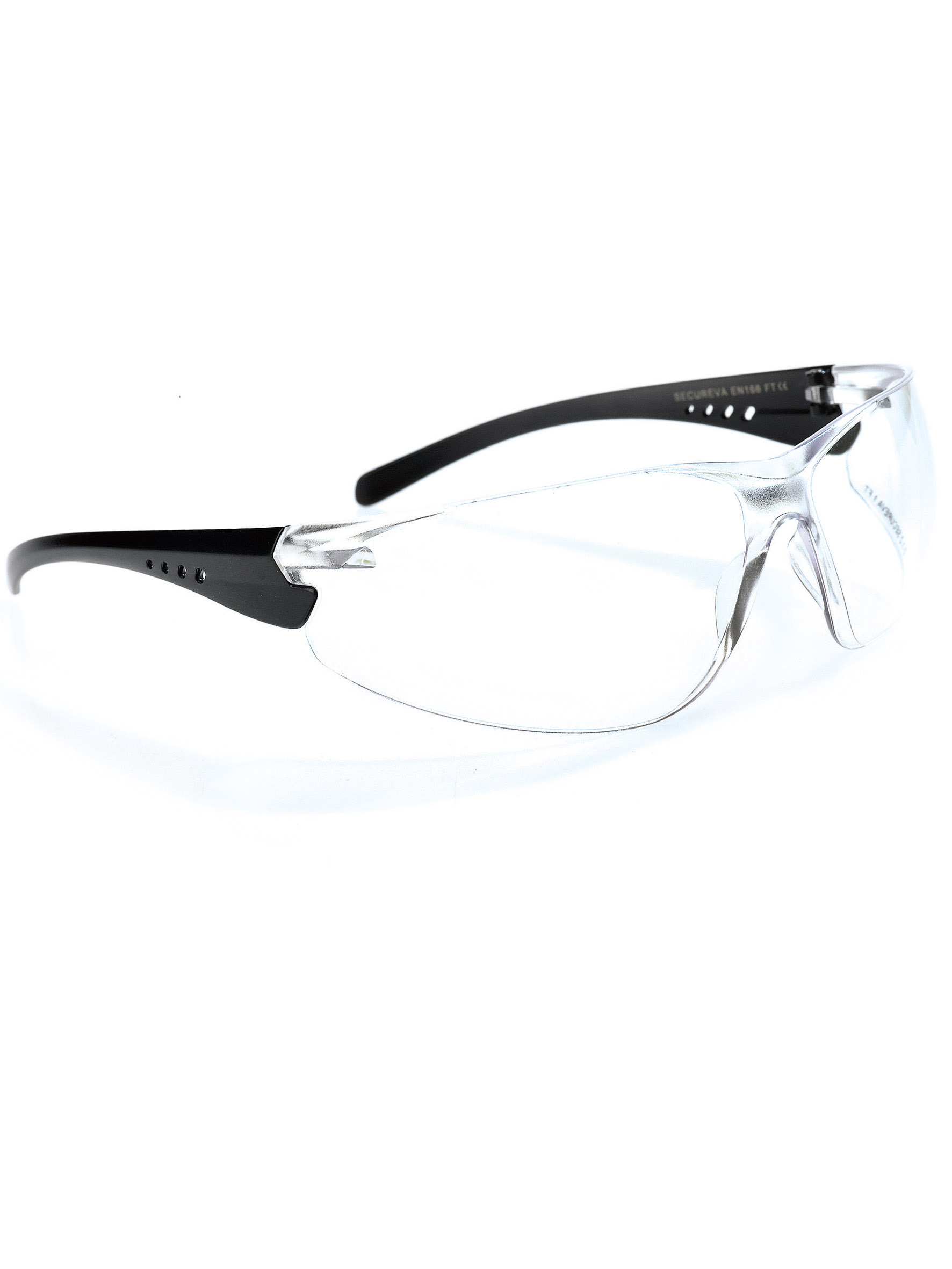 SINGER SAFETY EVAL Safety Glasses, Anti-Fog, Anti-Scratch, Clear, Black Polycarbonate Lens, Polycarbonate