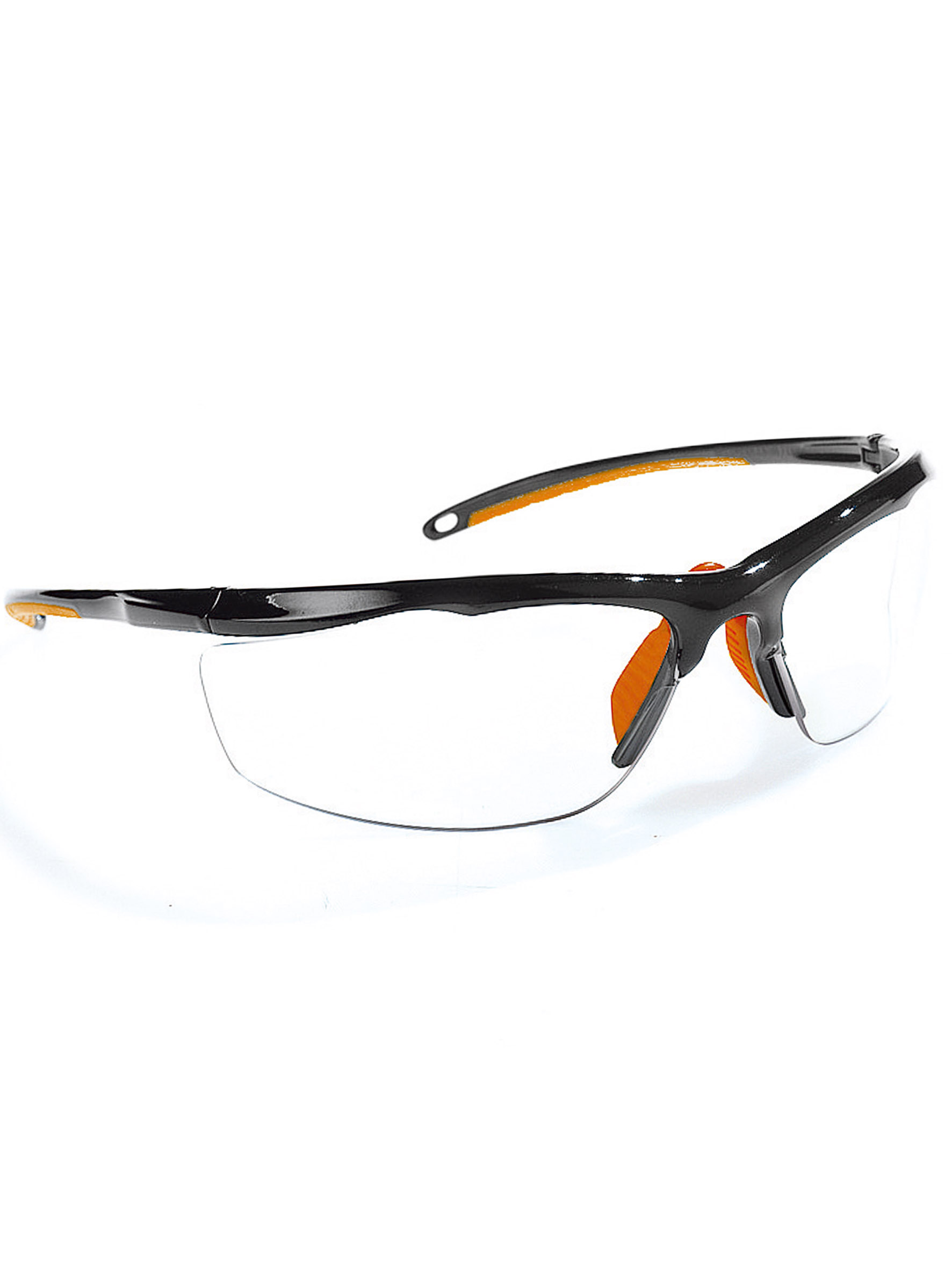 SINGER SAFETY EVAL Safety Glasses, Anti-Scratch, Anti-Fog, Clear, Orange, Black Polycarbonate Lens, Polycarbonate,