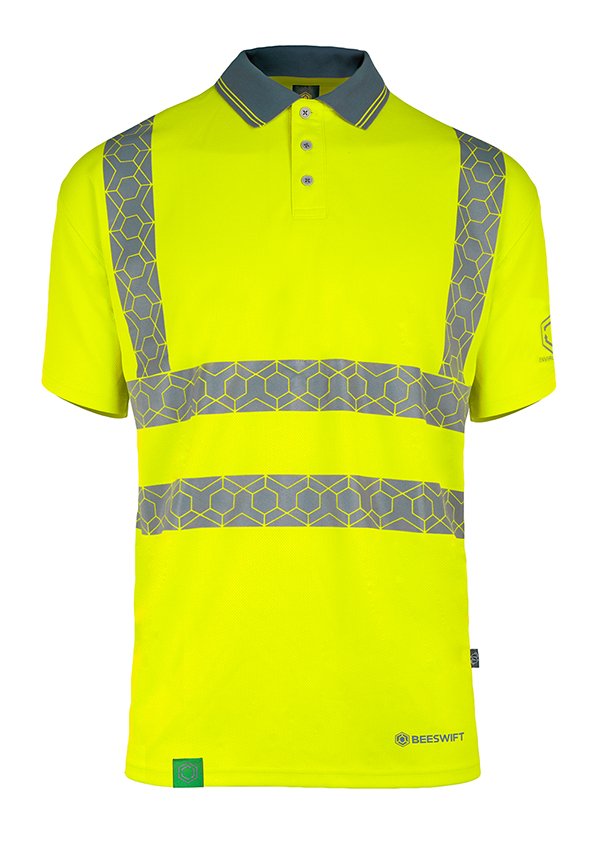 Beeswift EWCPKSS Yellow Unisex Hi Vis Polo Shirt M