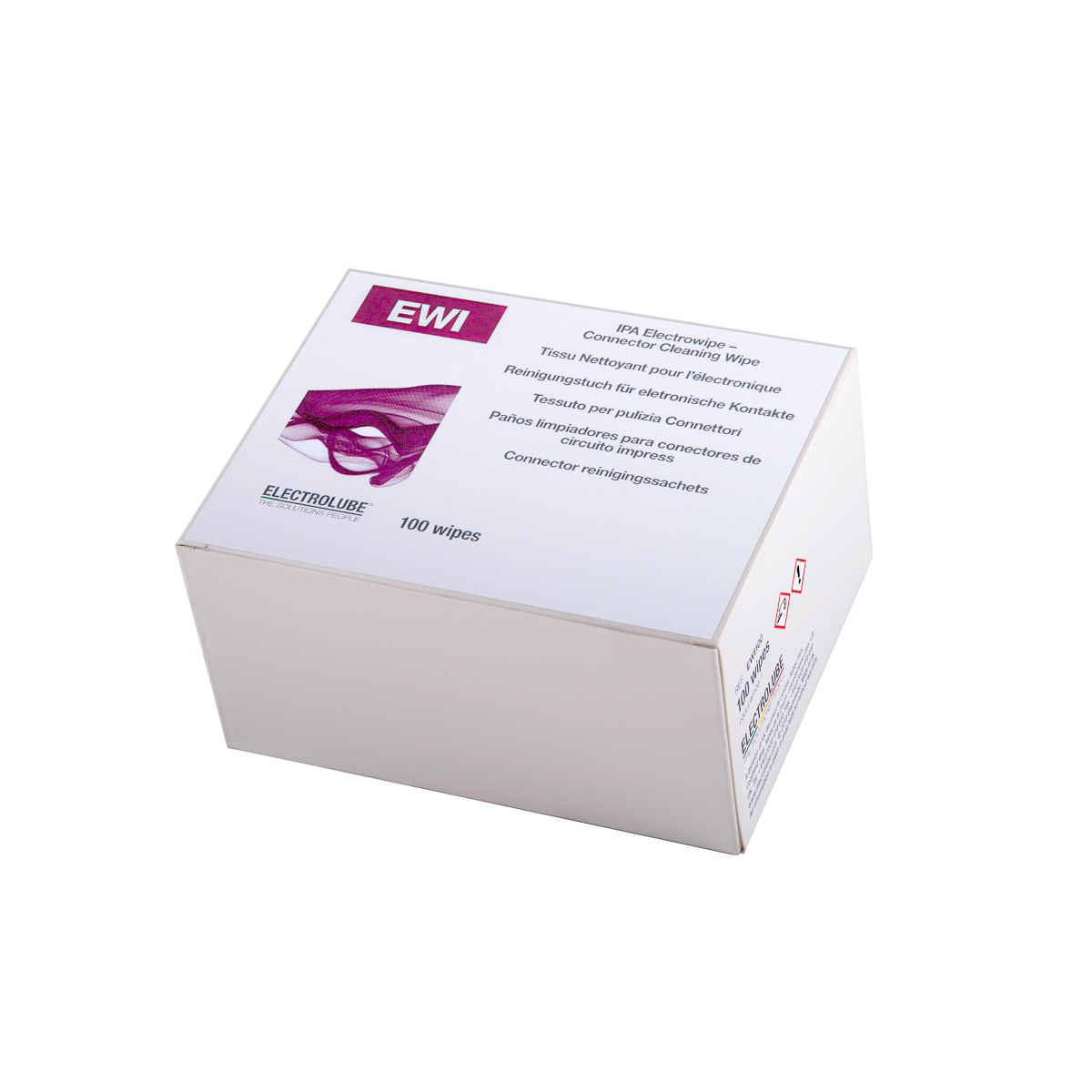 Electrolube IPA Electrowipes Wet Isopropanol, Box of, 134 x 60 mm 100 Per Pack