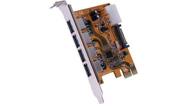 Exsys 4 Port PCIe RJ45 Network Card, 480Mbit/s