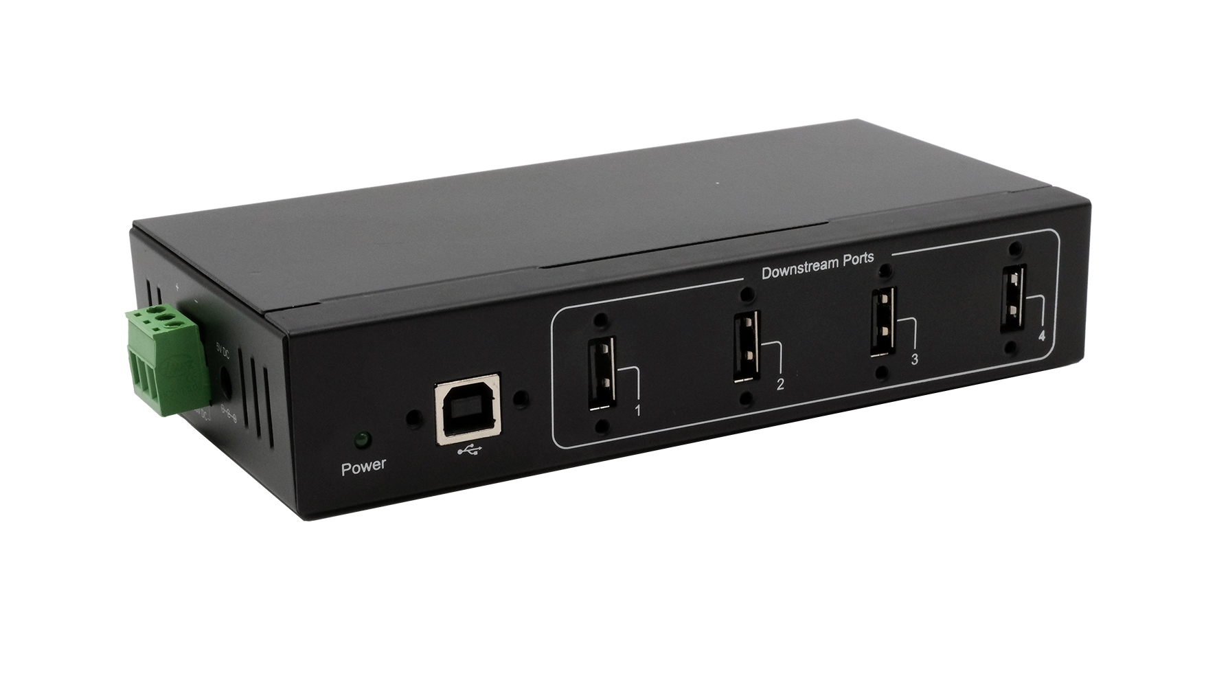 Exsys 4 Port USB 2.0 USB Hub, Terminal Connector Powered, 32.2 mm 80.7 mm 158mm