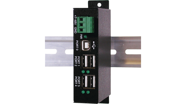 Exsys 4 Port USB 2.0 USB Hub, USB Powered, 73 mm 115 mm 23mm