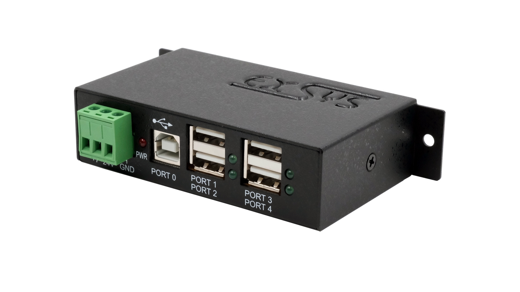 Exsys 4 Port USB 2.0 USB Hub, USB Bus Powered, 66 mm 26 mm 114mm