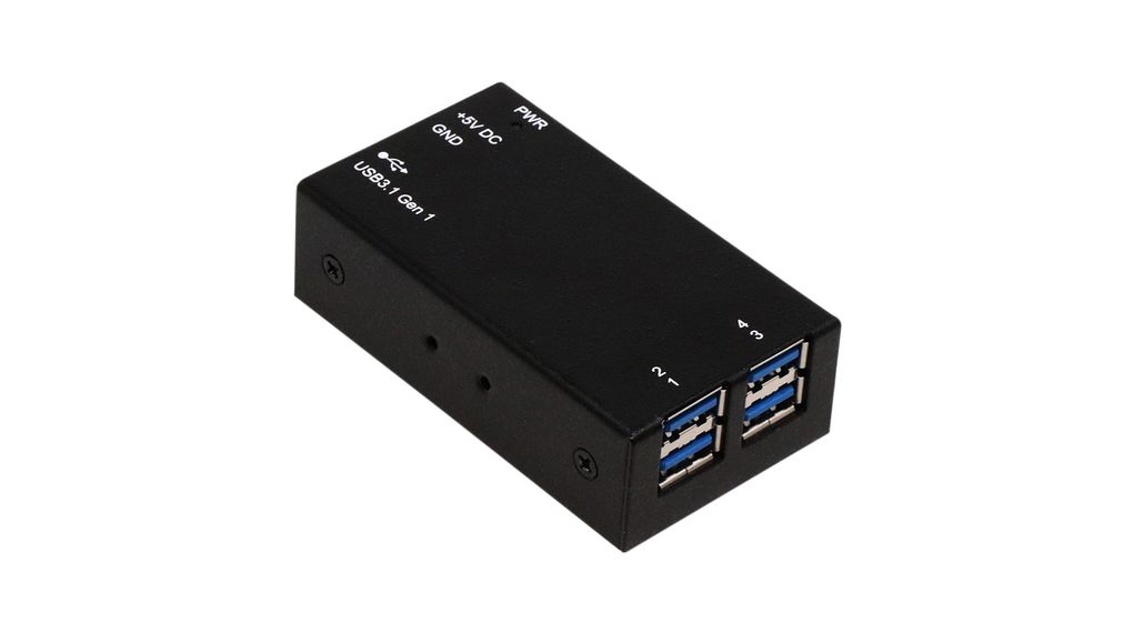 Exsys 4 Port USB 3.2 USB Hub, 82 mm 24 mm 47mm