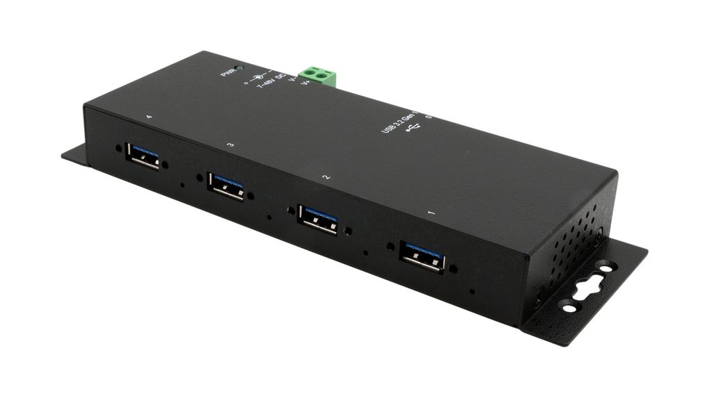 Exsys 4 Port USB 3.2 USB Hub, AC Adapter Powered, 24 mm 178 mm 70mm