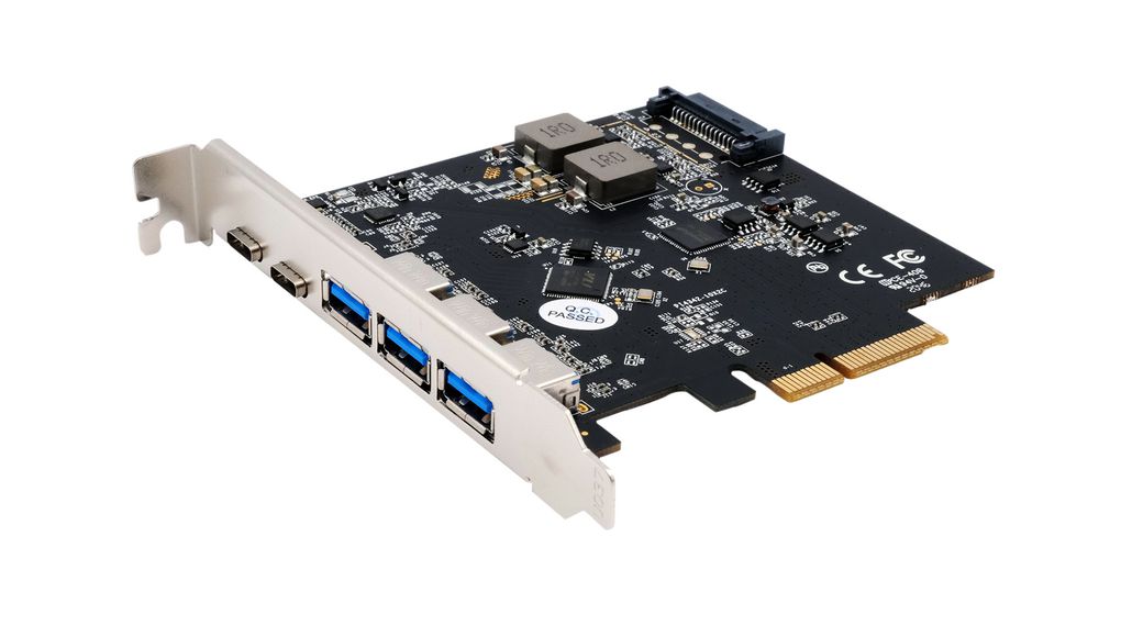 Exsys 5 Port PCIe PCIe Network Card, 10Mbps