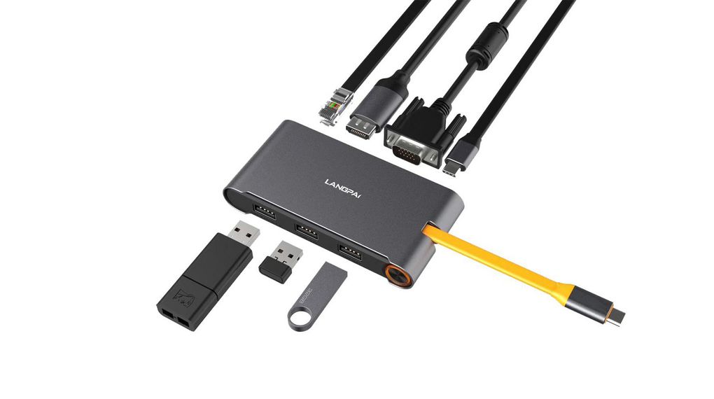 ex-1220hm Exsys  3840 x 2160 pixel USB 3.1 Docking Station USB Type C, PLe, ISO 3.0 Portswith VGA, HDMI - 7 xUSB ports