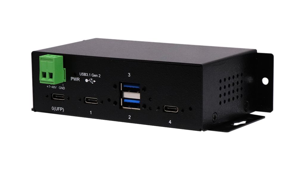 Exsys 4 Port USB 3.1 USB Hub, Terminal Connector Powered, 74 mm 143 mm 26mm
