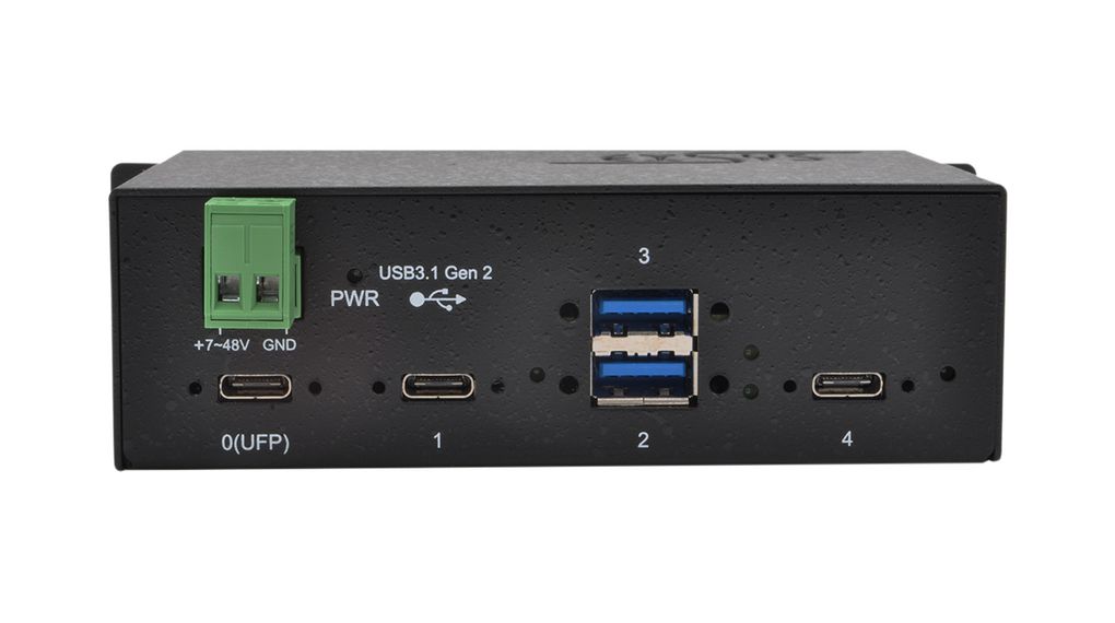 ex-1274hmv Exsys 4 Port USB 3.1 USB Hub, Terminal Connector Powered, 74 mm 143 mm 26mm