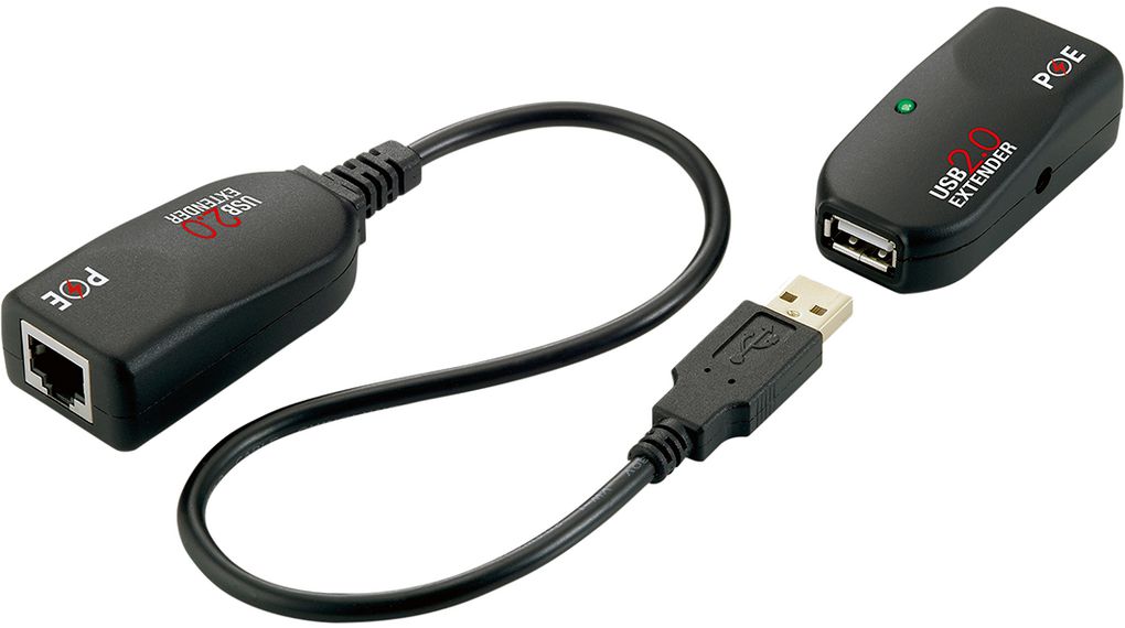 Exsys 1 USB 2.0 Cat6 USB Extender, up to 50 m Extension Distance