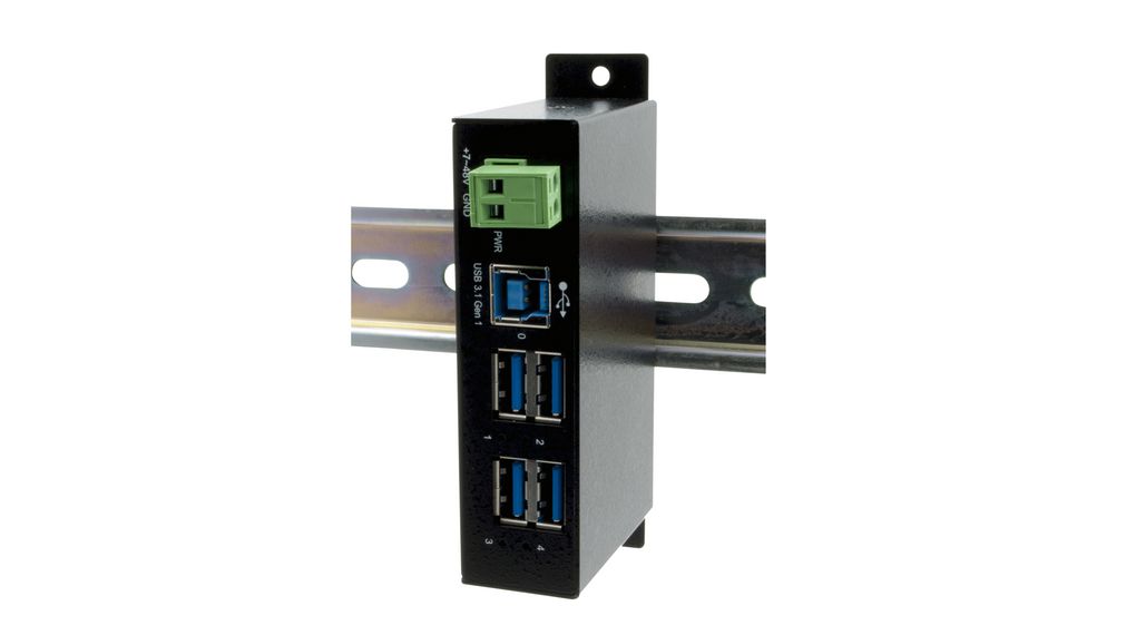 Exsys 4 Port USB 3.0 USB Hub, Bus Powered Powered, 67.4 mm 114.6 mm 26mm