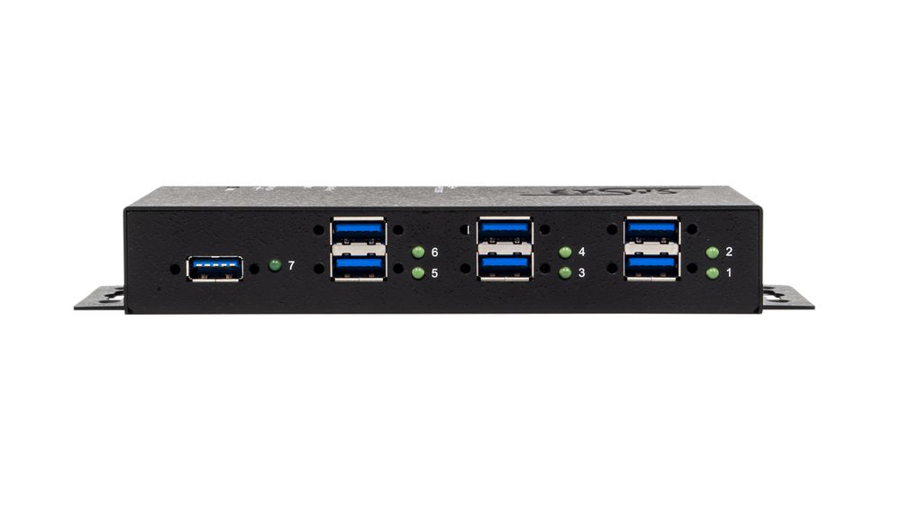 Exsys 7 Port USB 3.2 USB Hub, AC Adapter Powered, 60 mm 178.6 mm 25.4mm