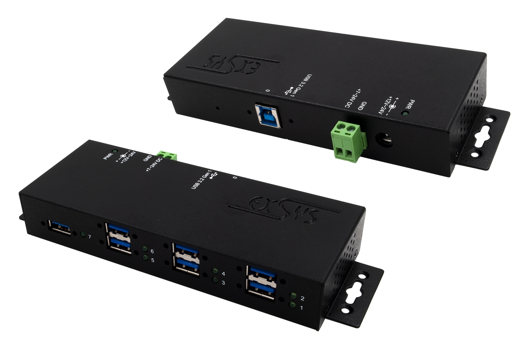 Exsys 7 Port USB 3.2 USB Hub, Battery Powered