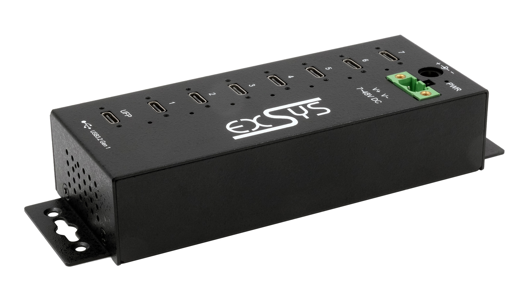 Exsys 7 Port USB Type C USB Hub, Terminal Connector Powered