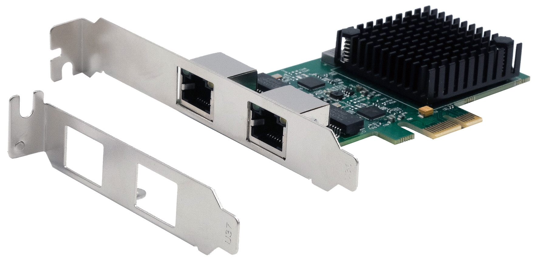 Exsys 2 Port PCIe RJ45 Network Card, 2500Mbps