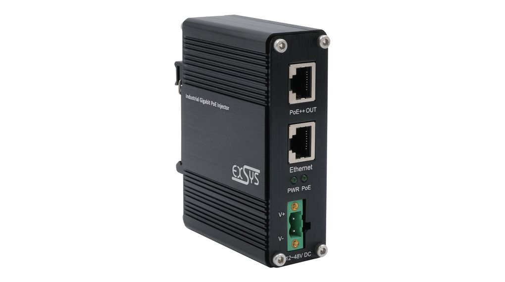 Exsys PoE Injector, 12V, 48 V Input 90 W
