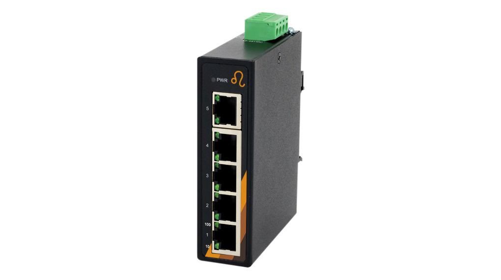 Exsys EX Series DIN Rail, Wall Unmanaged Ethernet Switch, 5, 100Mbps Transmission, 48 V dc