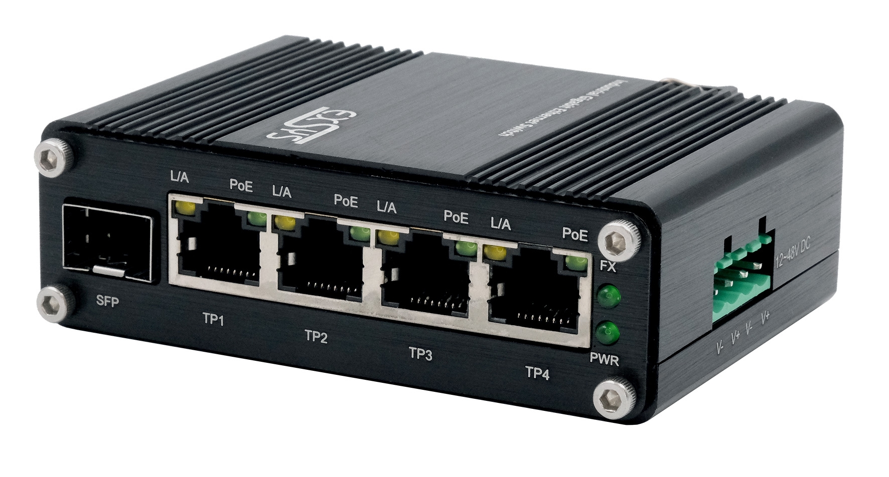 Exsys EX-62020POE-SFP Unmanaged PoE Switch 5 Port Network Switch Power Over Ethernet
