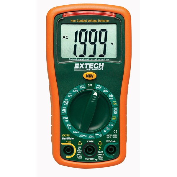 Extech EX310 EX300 Digital LED Multimeter True RMS, 10 A ac, 10 A dc, 600 V ac