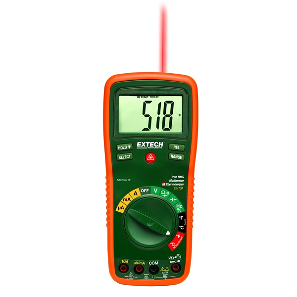 Extech EX470A Digital LCD Backlight Multimeter, 10 A ac, 10 A dc, 600 V ac