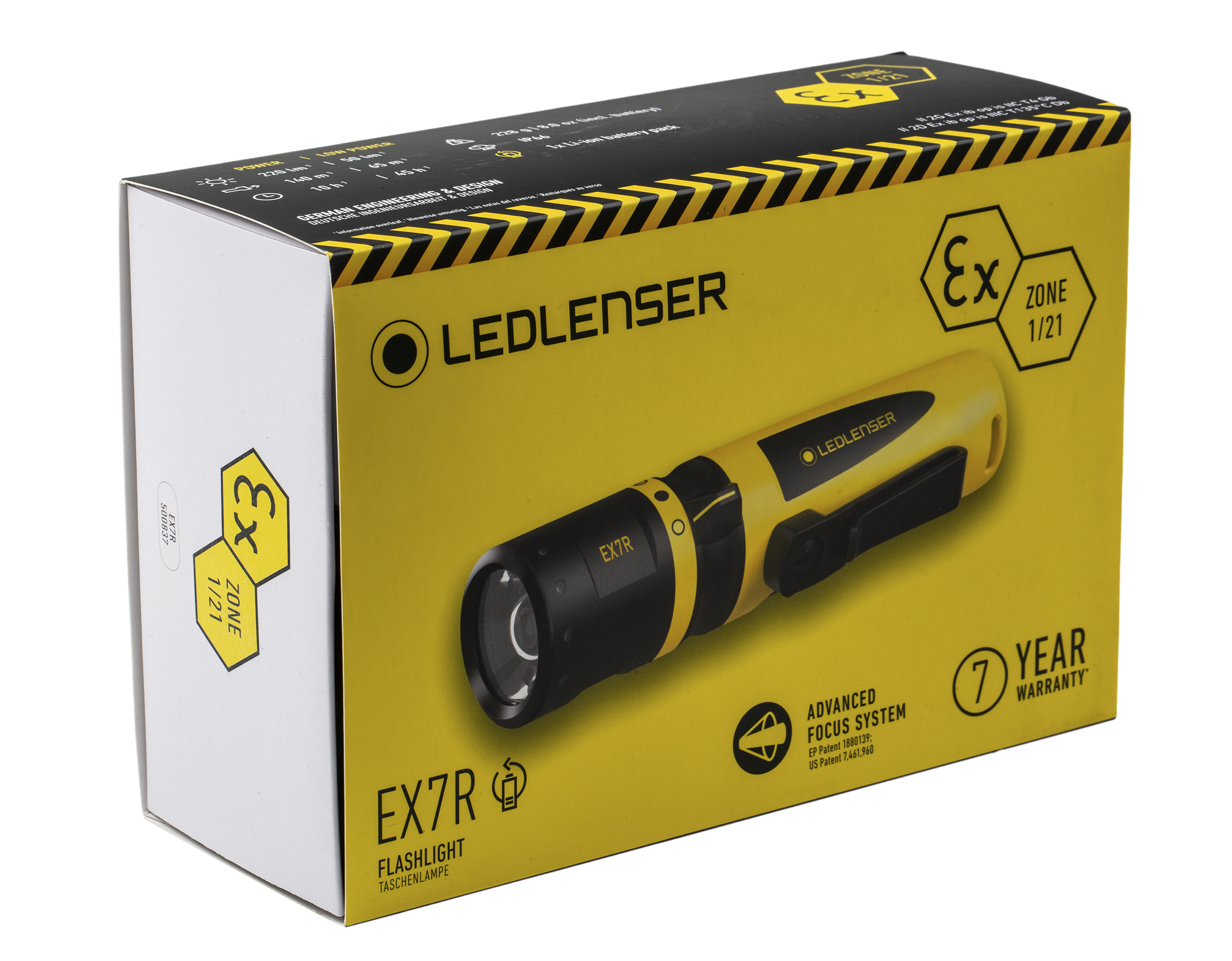 ex7r-atex LEDLENSER IECEx/ATEX LED Torch Yellow Rechargeable